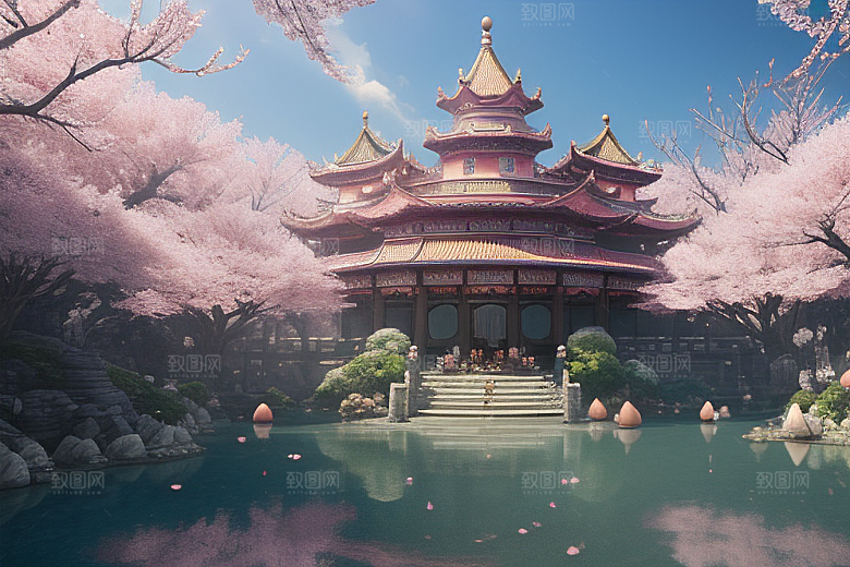 奇幻之旅穿越透明宫殿的桃花世界