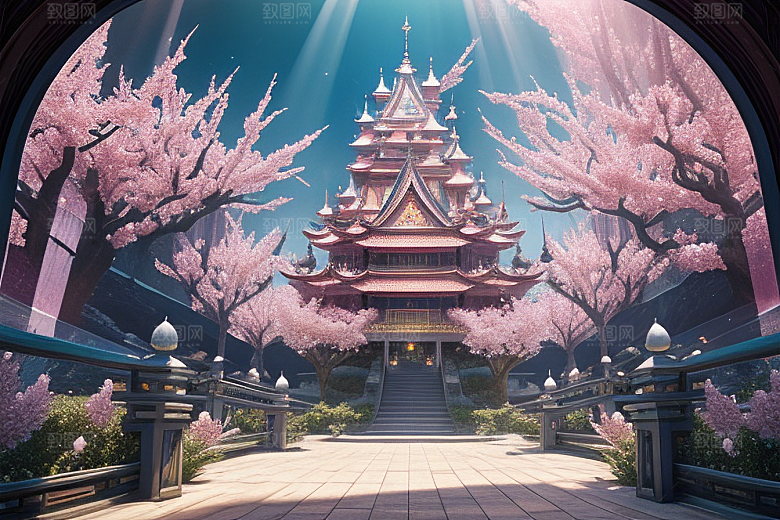奇幻之旅穿越透明宫殿的桃花世界