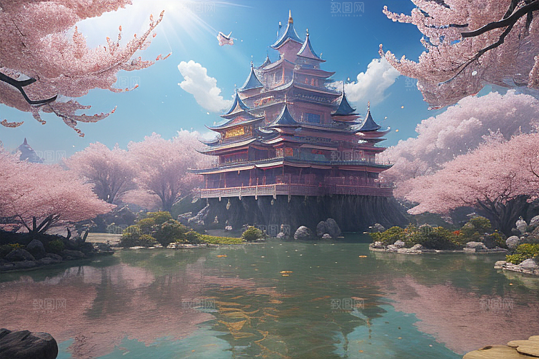奇幻之旅穿越透明宫殿的桃花世界