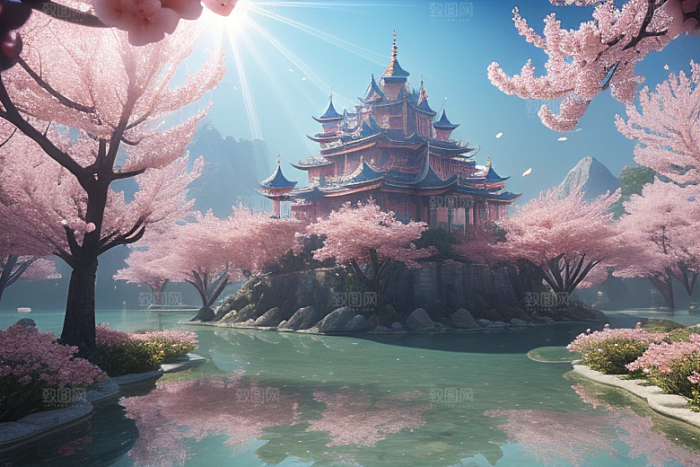 魔法桃花穿越宝藏宫殿的奇幻世界