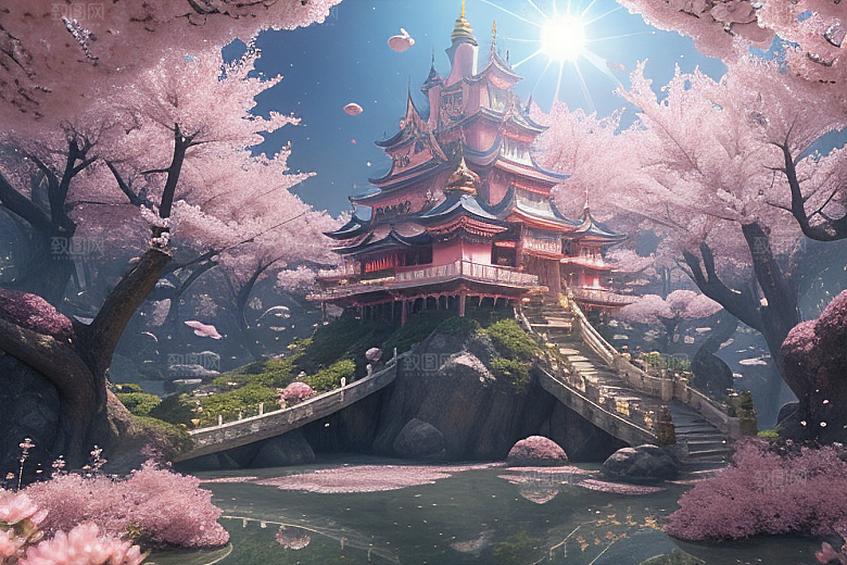 魔法桃花穿越宝藏宫殿的奇幻世界