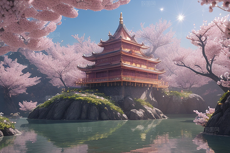 深海之梦穿越桃花宫殿的奇幻之旅