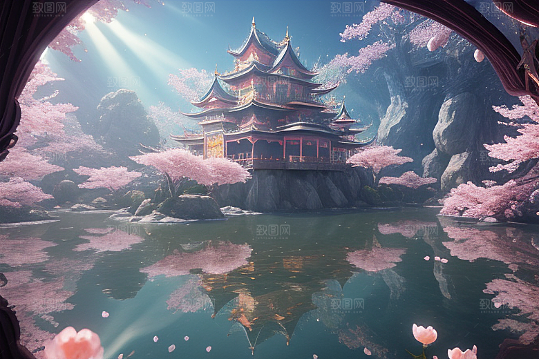 深海之梦穿越桃花宫殿的奇幻之旅