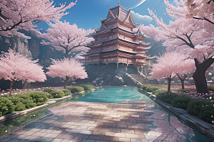 深海之梦穿越桃花宫殿的奇幻之旅