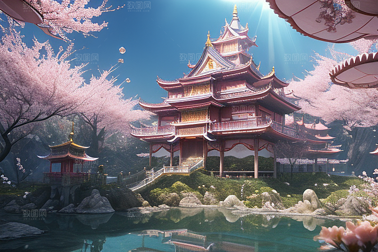深海之梦穿越桃花宫殿的奇幻之旅