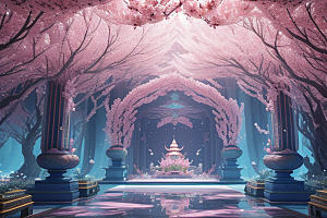 奇幻宝殿穿越透明宫殿的桃花之旅
