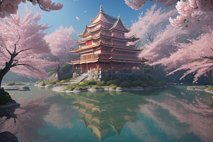 奇幻宝殿穿越透明宫殿的桃花之旅