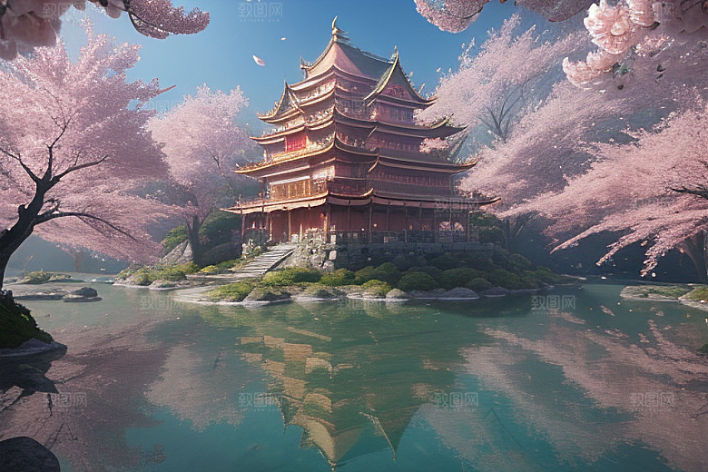 奇幻宝殿穿越透明宫殿的桃花之旅
