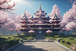 奇幻宝殿穿越透明宫殿的桃花之旅