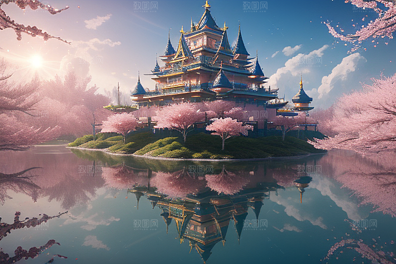 奇幻宝殿穿越透明宫殿的桃花之旅