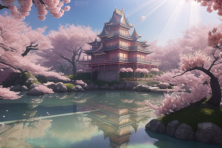 奇幻宝殿穿越透明宫殿的桃花之旅