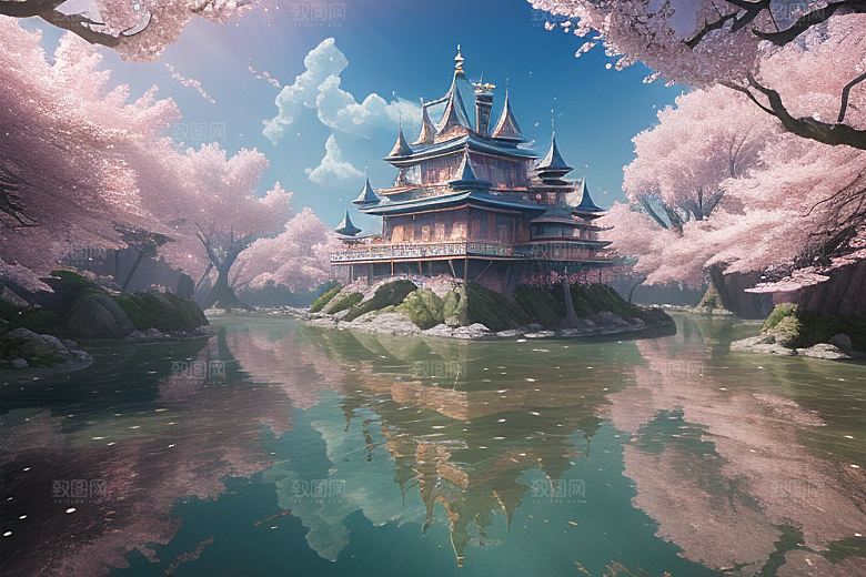 奇幻宝殿穿越透明宫殿的桃花之旅