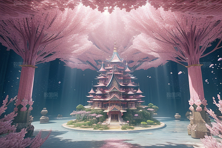 魔法宝殿穿越桃花宫殿的奇幻世界
