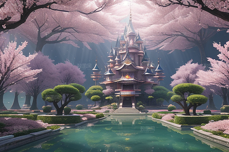 魔法宝殿穿越桃花宫殿的奇幻世界