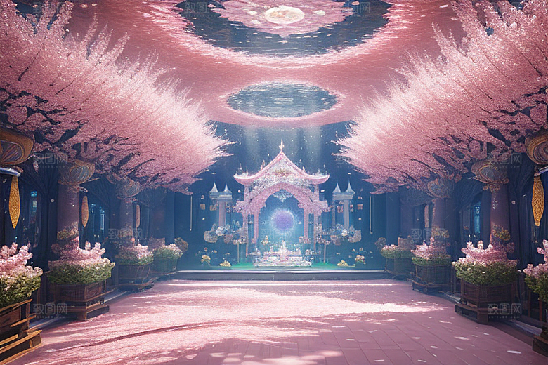 魔法宝殿穿越桃花宫殿的奇幻世界
