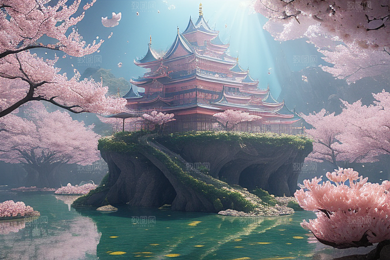 魔法宝殿穿越桃花宫殿的奇幻世界