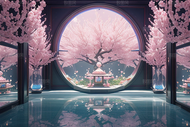 深海童话世界绽放桃花的奇幻之旅