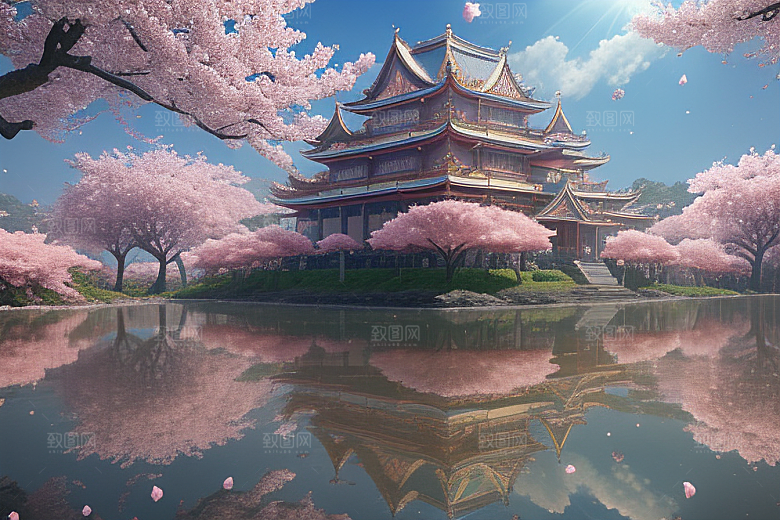 深海童话世界绽放桃花的奇幻之旅