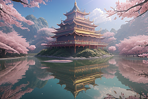 深海童话世界绽放桃花的奇幻之旅