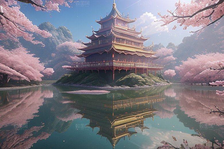 深海童话世界绽放桃花的奇幻之旅