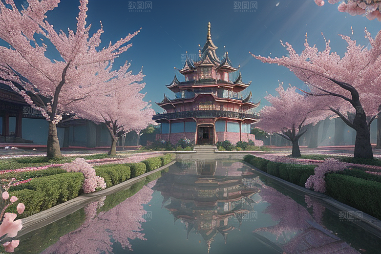 深海童话世界绽放桃花的奇幻之旅