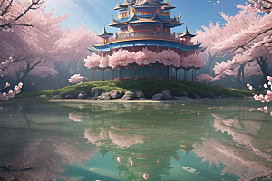 深海童话世界绽放桃花的奇幻之旅