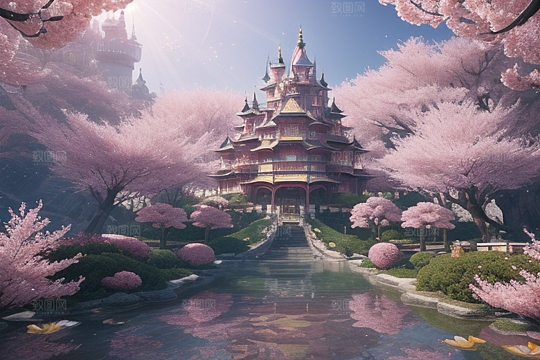 深海童话世界绽放桃花的奇幻之旅