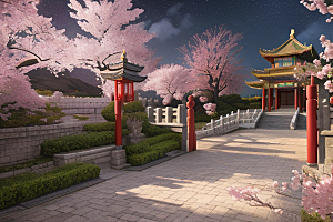 深海童话世界绽放桃花的奇幻之旅