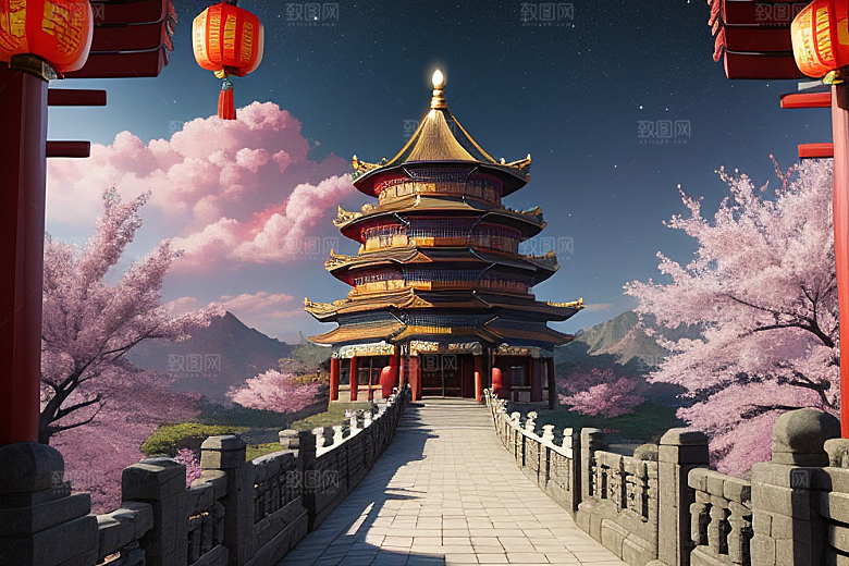 神话南门绚丽的中国风CG渲染