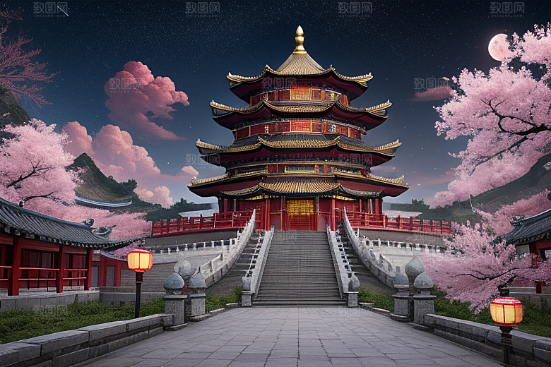 清澈仙境俯瞰神话的明亮世界