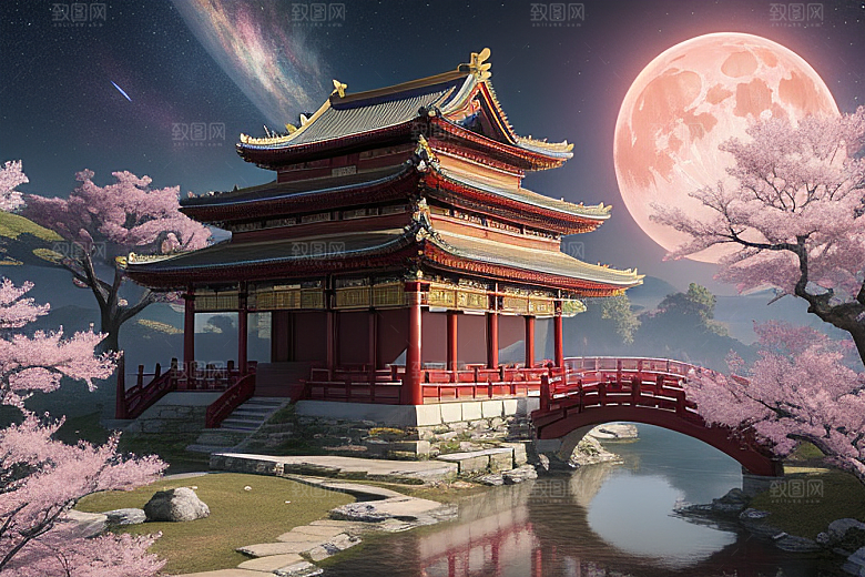 清澈仙境俯瞰神话的明亮世界