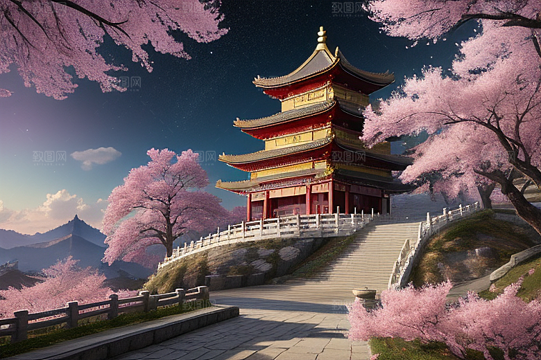 清澈仙境俯瞰神话的明亮世界