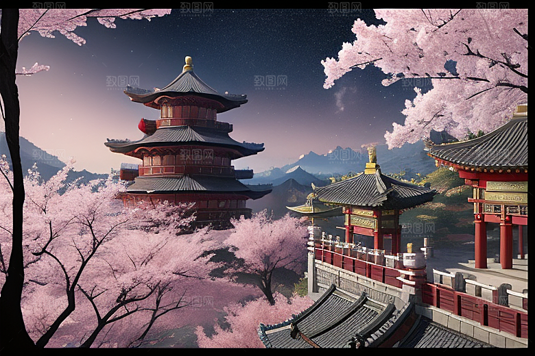 清澈仙境俯瞰神话的明亮世界