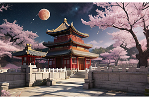 清澈仙境俯瞰神话的明亮世界