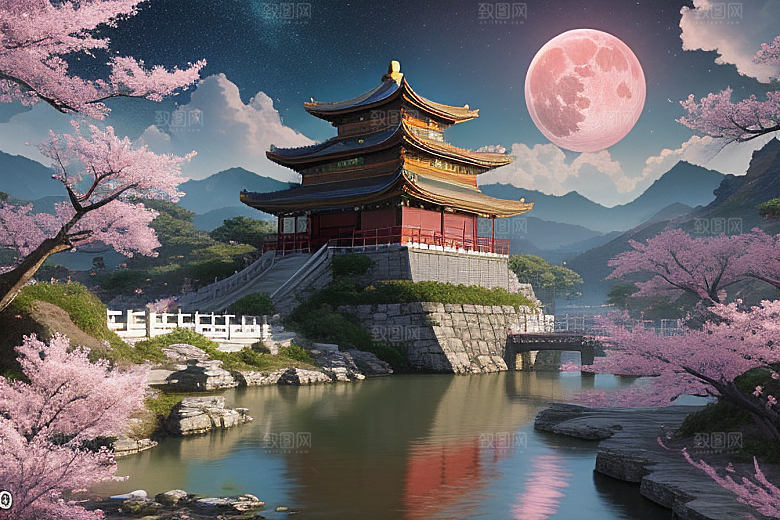 清澈仙境俯瞰神话的明亮世界