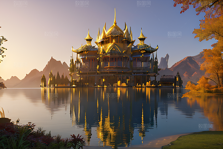 艺术站点热门金秋仙境画作