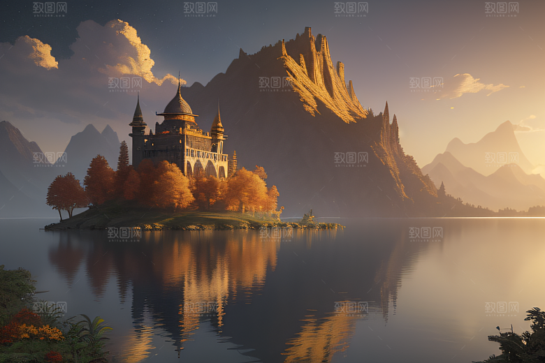 艺术站点热门约翰豪风格的仙境画作