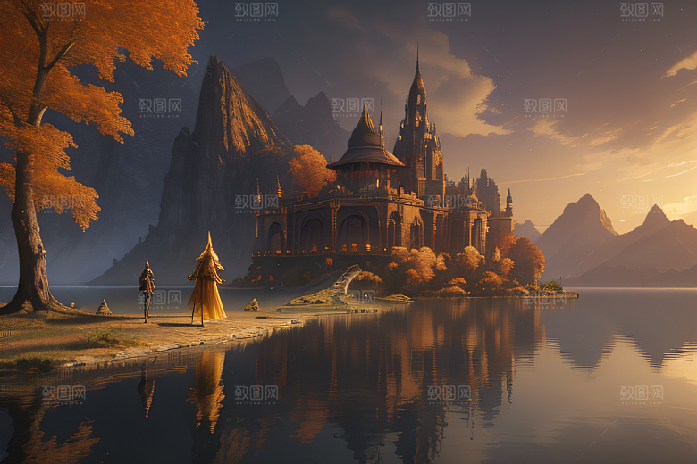 艺术站点热门约翰豪风格的仙境画作