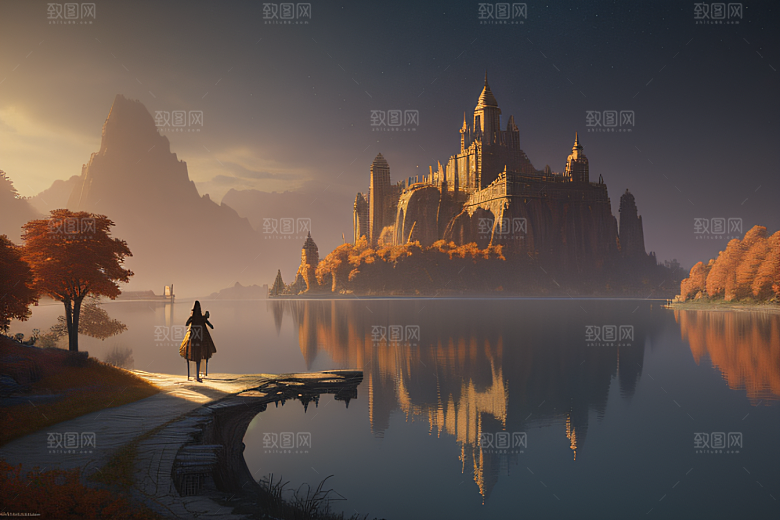 艺术站点热门约翰豪风格的仙境画作