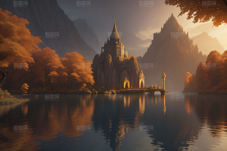 艺术站点热门约翰豪风格的仙境画作