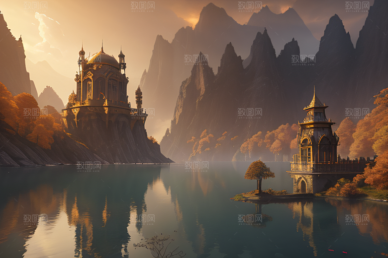 艺术站点热门约翰豪风格的仙境画作
