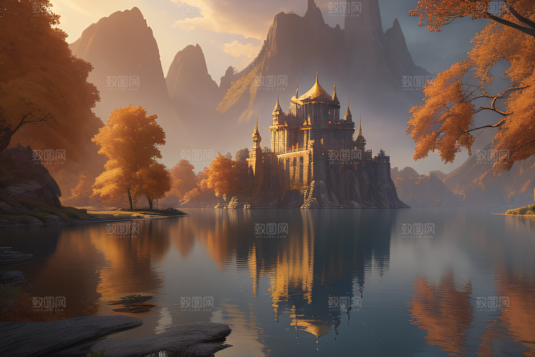 艺术站点热门约翰豪风格的仙境画作