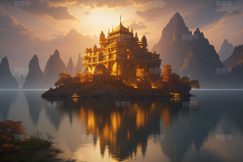 虚幻引擎中的光影奇观金秋仙境