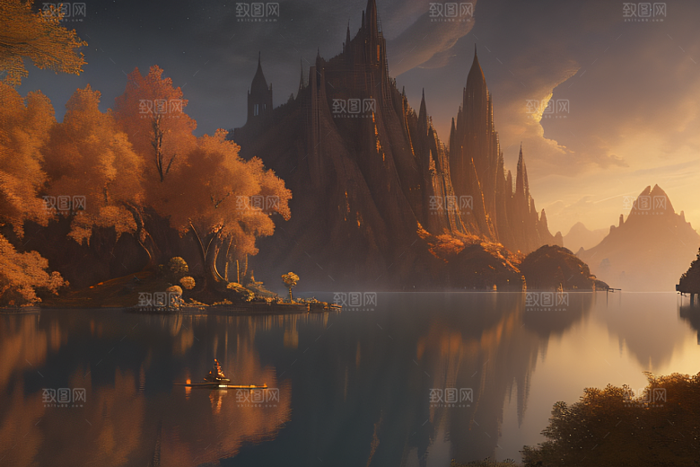 虚幻引擎中的光影奇观金秋仙境