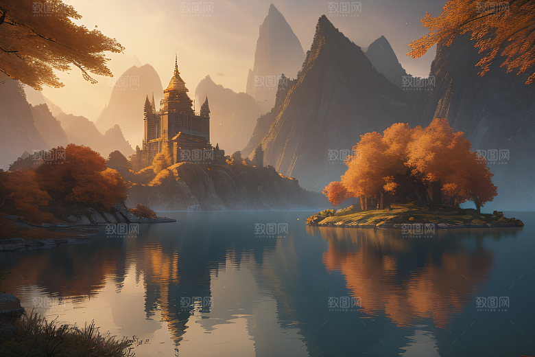 艺术站点热门金秋仙境画作