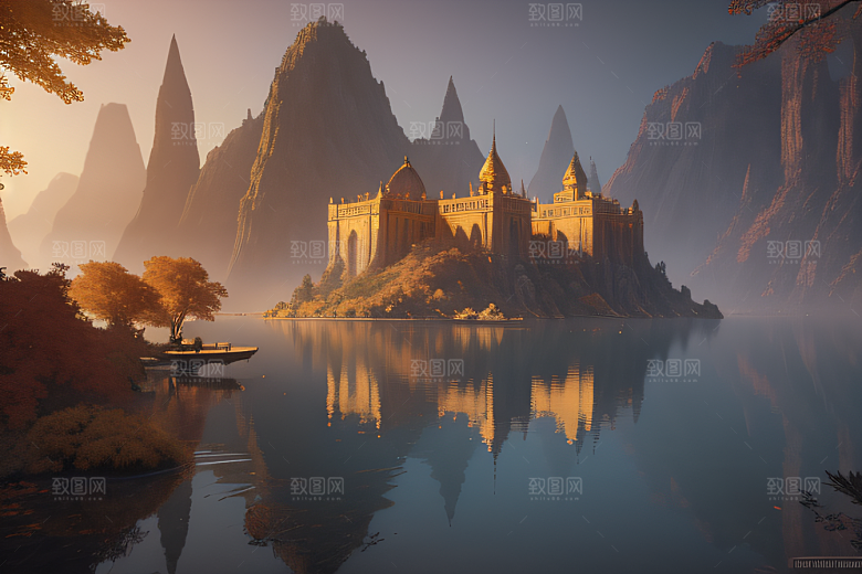 艺术站点热门金秋仙境画作