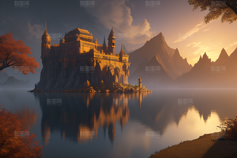 艺术站点热门金秋仙境画作