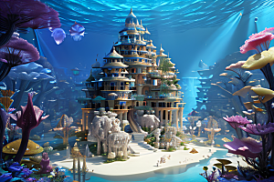 8K画质美轮美奂的海底宫殿