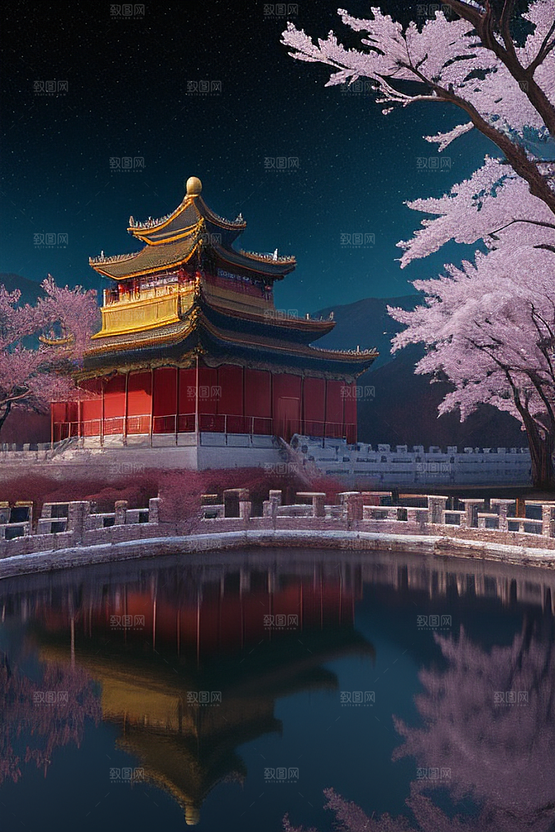 神秘的古代宫殿与天堂全景