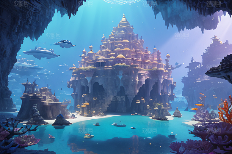 8K精细画面海底仙境的瑰丽景观